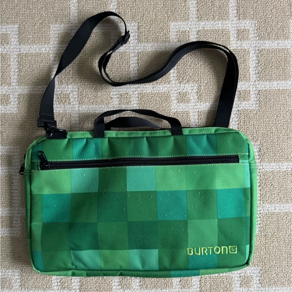 Burton Green Pixel Laptop Messenger Bag Crossbody Tech Travel Carry Case O/S - Picture 8 of 8